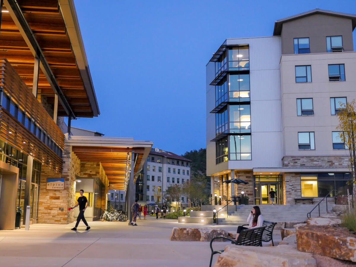 UCCS housing at dusk